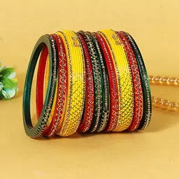 ZULKA Set Of 10 AD & CZ Stones Bangles image 2