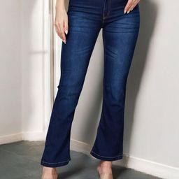 Miss Chase Women Bootcut Light Fade Stretchable Jeans-picture-5