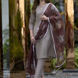 DIVASTRI Women Regular Pure Cotton Kurta with Trousers & Dupatta-picture-42