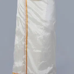 Ramraj Men Art Silk Zari Border Dhoti-31