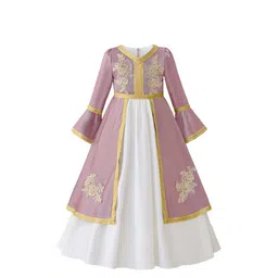 StyleCast x Revolte Girls Solid Embroidered Bell Sleeves A-Line Midi Dress-54