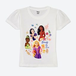 Wear Your Mind Girls Printed Puff Sleeves Pure Cotton Applique T-shirt-picture-41