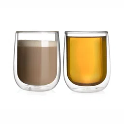 We3 Transparent Solid Glass Glossy Mugs Set of Cups and Mugs-0