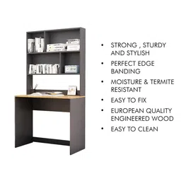 HEXA RED Grey Engineered Wood Study Table For Work From Home Students & Computer Table image 4
