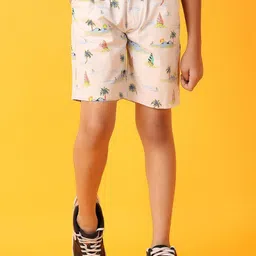 V-Mart Boys Graphic Printed Mid Rise Knee Length Poplin Shorts-image-52