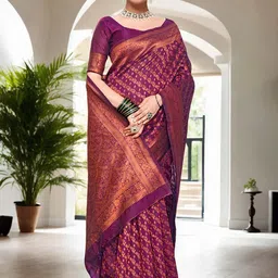 Anouk Woven Design Zari Organza Banarasi Saree-37