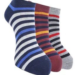 Force NXT Men Pack Of 3 Cotton Striped Ankle-Length Socks-image-89