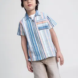 taffykids Boys Relaxed Multi Stripes Opaque Striped Casual Shirt-picture-26
