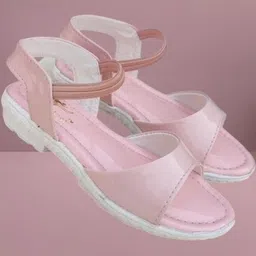 NEW LATEST Girls Pink Open Toe Slip-On Flats-image-30
