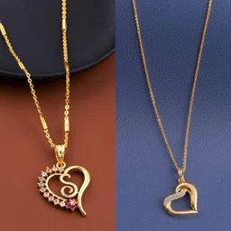 Boghra Sales Set Of 2 Gold-Plated Brass American Diamond Chain-23