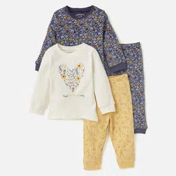 Juniors by Babyshop Girls Set Of 2 Floral Printed Cotton Night Suits-image-49