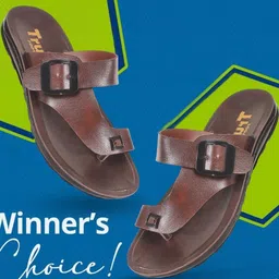 Trump Brown PU Flip Flops-image-18