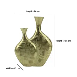 Hind Decor Textured Two-Joint Flower Vase-picture-41