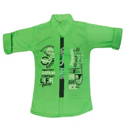 BAESD Boys Classic Regular Fit Spread Collar Typography Printed Cotton Casual Shirt-image-90