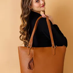 DressBerry X CAPRESE Women Medium Tan Scotty Tote Bag-13