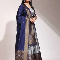 Payu Semi-Stitched Lehenga & Unstitched Blouse With Dupatta image 2