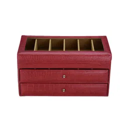 essart Maroon Leather Sunglasses Organiser-image-6