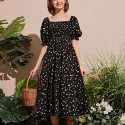 Billion Women Floral Printed Fit & Flare Midi Dress-39