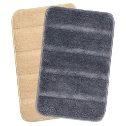 Saral Home 2Pcs Beige & Blue Anti Skid Bath Mats-image-10