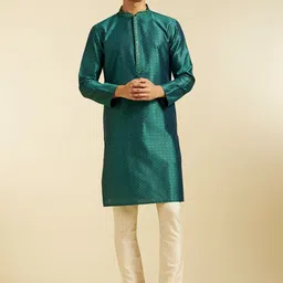 Diwas by Manyavar Ethnic Motifs Woven Design Thread Work Mandarin Collar Kurta-image-75