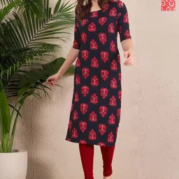 Anouk Rustic Women Packl of 2 Ethnic Motifs Printed Straight Crepe Kurta-image-99