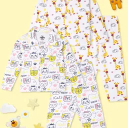 The Mom Store Unisex Kids Printed Night suit-21