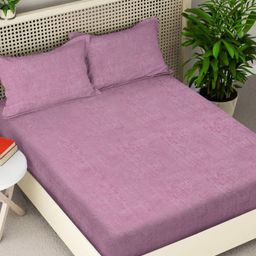 Myntra Elegant Homes Pink 300 TC Woolen Double King Bedsheet Set 2.50 m x 2.25 m-image-26