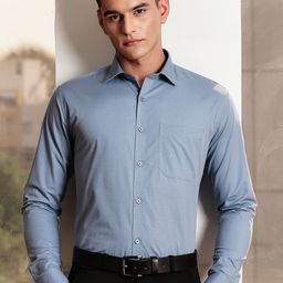 INVICTUS Men Premium Slim Fit Checked Cutaway Collar Pure Cotton Formal Shirt-image-109
