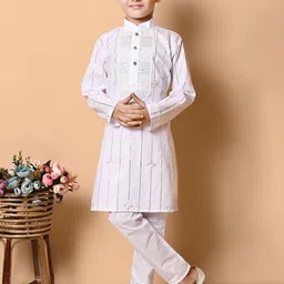 Cae Boys Embroidered Regular Sequinned Kurta with Pyjamas-6
