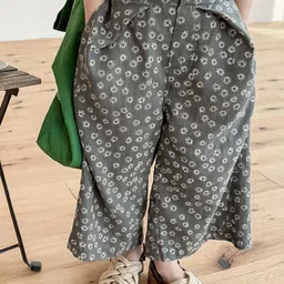 LULU & SKY Girls Floral Printed Low-Rise Trousers-image-21