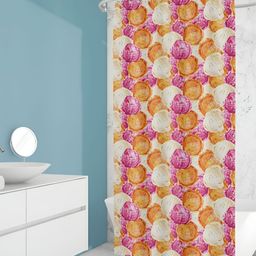 ArtzFolio Pink & Orange Abstract Printed Waterproof Shower Curtain-31