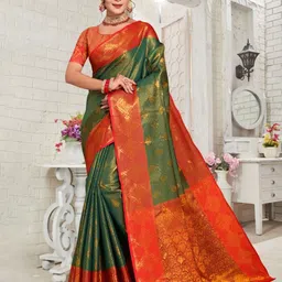 JAY FASHION Woven Design Zari Silk Blend Banarasi Saree-picture-29