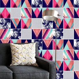 ArtzFolio Printed UV-Resistant Anti-Bacterial Abstract Squares & Triangles Peel & Stick Wallpaper-77