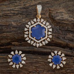 Kushal's Fashion Jewellery Gold-Plated Zircon Embellished Bridal Party Jewellery Set-picture-16
