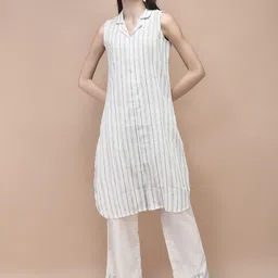 Shree Women Striped Cotton Kurta with Trousers-picture-52
