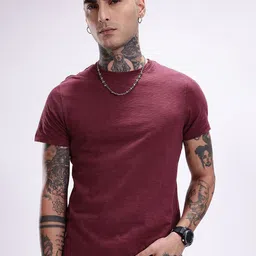 URBANICE Men Solid Round Neck T-shirt-image-35