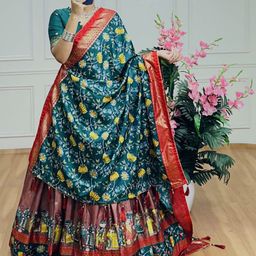 ZIBLON Printed Khari Print Ready to Wear Lehenga & Blouse With Dupatta-image-77