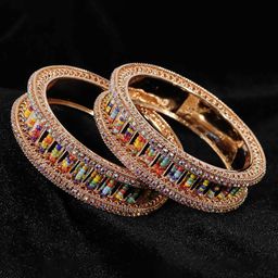 ZULKA Set of 2 Multicolour Beads & Stones Studded Bangles-image-40