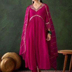 Sangria Embroidered Kurta & Trouser With Dupatta-image-38