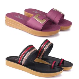 BERSACHE Set Of 2 Ultra Soft Technology Open Toe Flats image 4