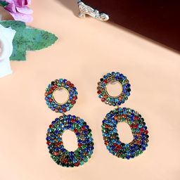 KPOP Gold-Plated Rhinestone Contemporary Drop Earrings-image-88
