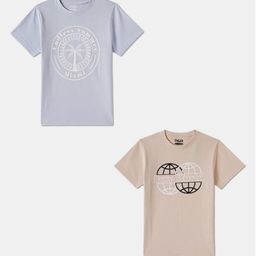 R&B Boys Pack of 2 Graphic Printed Round Neck Cotton T-shirts-40