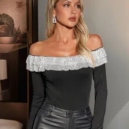 KPOP Off-Shoulder Neck Bodysuit-picture-52