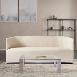 nestroots StylishSimplicity Creme-Colored 2 Seater Sofa-42