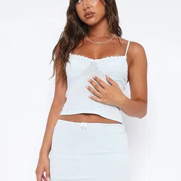 Outzidr Shoulder Straps Top With Skirt Co-Ords Set-picture-36