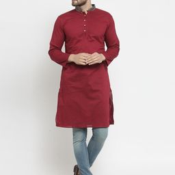 Moda Rapido Men Mandarin Collar Straight Kurta-picture-48