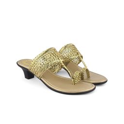 Shoetopia Embellished Ethnic Kitten Sandals-58