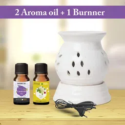 PEEPALCOMM 3Pcs White Electric Scented Diffuser With Lavender & Mogra Oils - 10 ml Each-16
