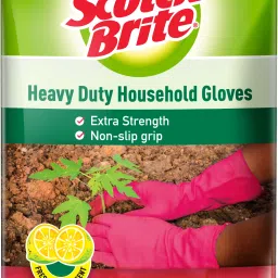 rubber Heavy Duty Hand gloves for Dishwashing, gardening (Inner cotton lining ) Wet and Dry Glove-image-60