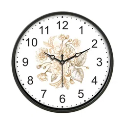 Aura White & Black Printed Traditional Wall Clock-picture-19